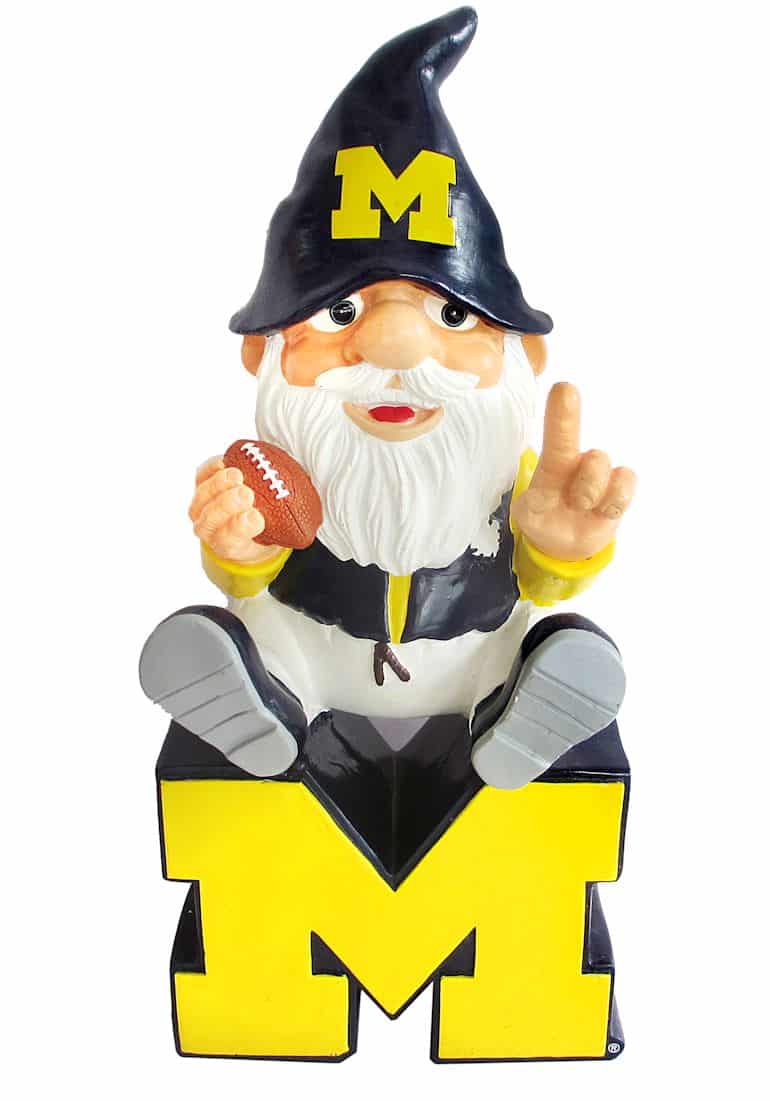 Michigan Wolverines NCAA Gnome On Team Logo - Detroit Game Gear