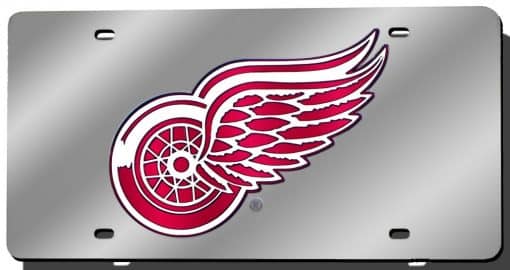 Detroit Red Wings NHL Laser Cut Silver License Plate