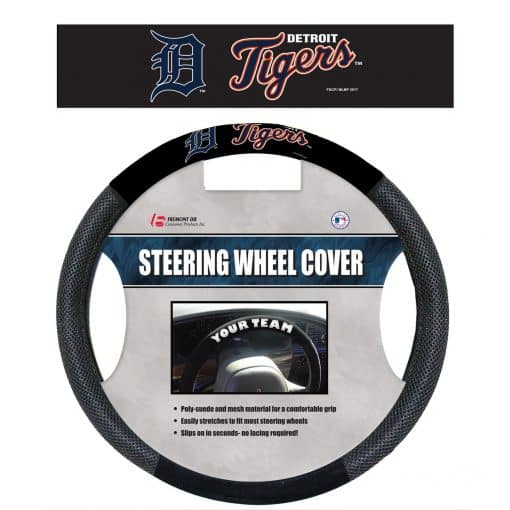Detroit Tigers Mesh Black Steering Wheel Cover