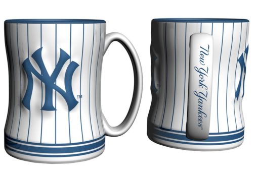 New York Yankees Coffee Mug - 14oz Sculpted, Pinstripes