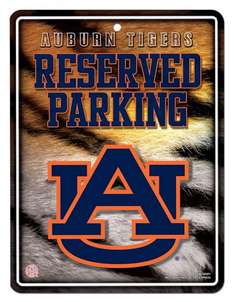 Auburn Tigers Metal Parking Sign - Detroit Game Gear