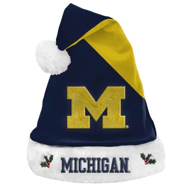 michigan wolverines santa hat