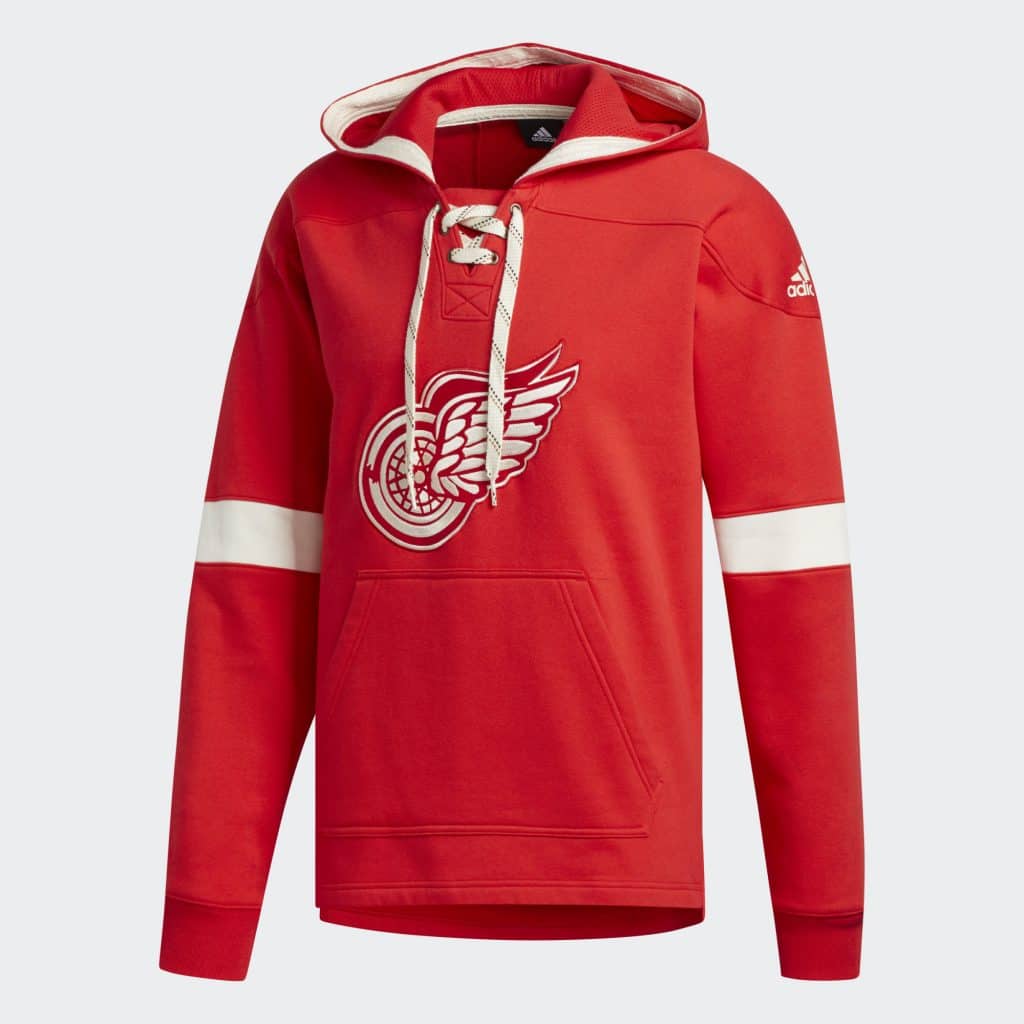 Detroit Red Wings Men's Adidas Red Pullover Jersey Hoodie