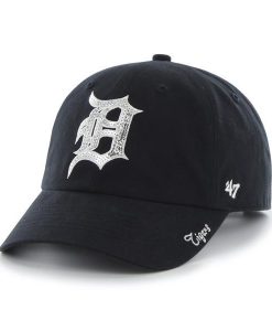 Detroit Tigers Women's 47 Brand Sparkle Navy Clean Up Adjustable Hat