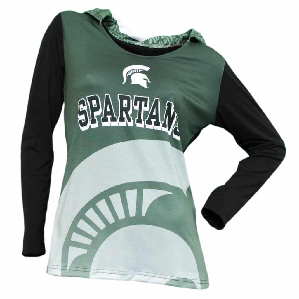 Michigan State Spartans Women’s Green Super Comfy Pullover Hoodie