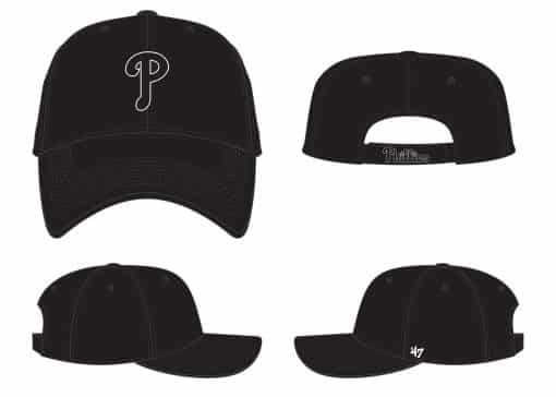 Philadelphia Phillies 47 Brand Black MVP Adjustable Hat