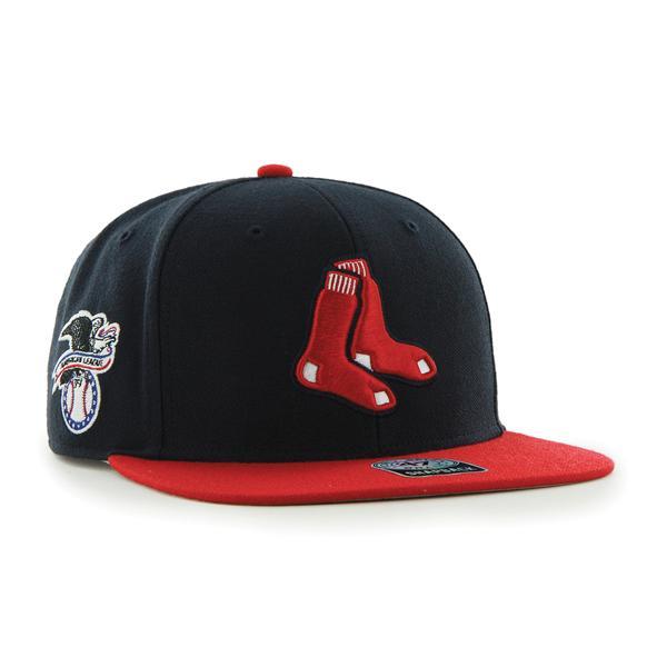 Boston Red Sox Sure Shot Two Tone Captain Socks Logo Navy 47 Brand  Adjustable Hat