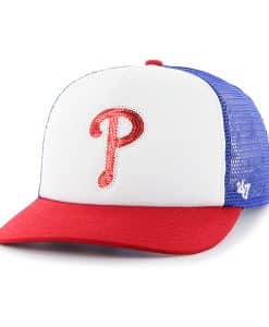 Philadelphia Phillies Women's 47 Brand Blue Glimmer Captain Adjustable Hat