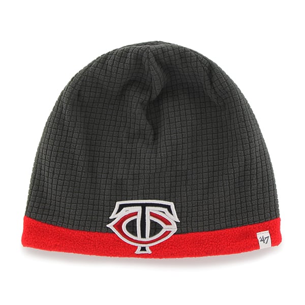 Minnesota Twins Grid Fleece Beanie Charcoal 47 Brand YOUTH Hat