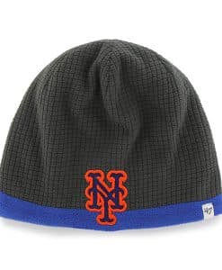 New York Mets Grid Fleece Beanie Charcoal 47 Brand YOUTH Hat