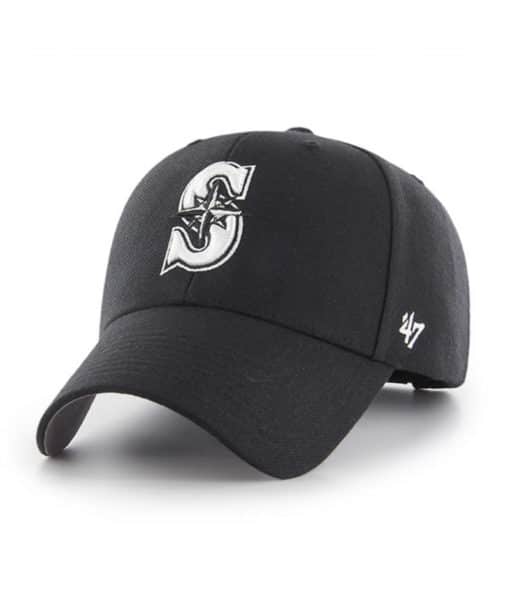 Seattle Mariners 47 Brand Black MVP Adjustable Hat
