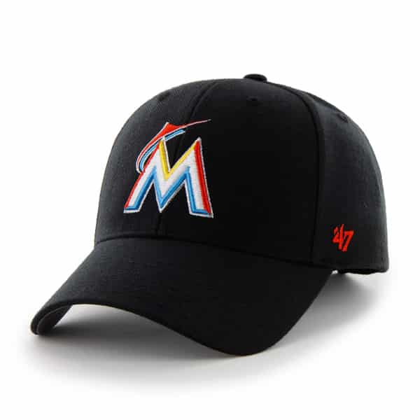 Miami Marlins MVP Black 47 Brand Adjustable Hat