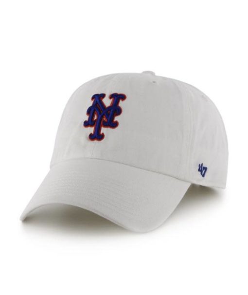 New York Mets 47 Brand White Clean Up Adjustable Hat