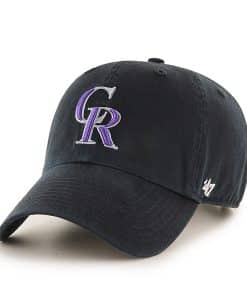 Colorado Rockies Clean Up Black 47 Brand Adjustable Hat
