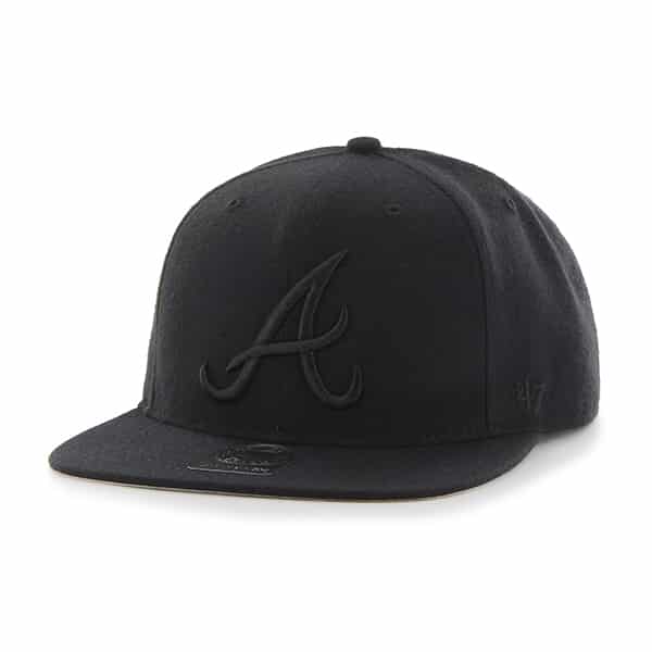 Atlanta Braves Sure Shot Black 47 Brand Adjustable Hat