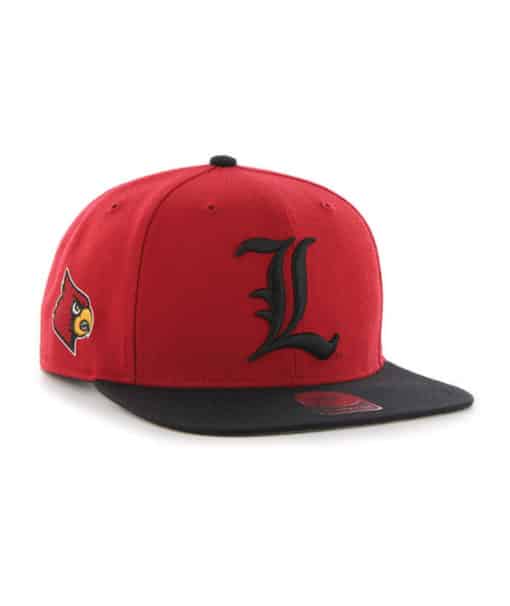 Louisville Cardinals 47 Brand Red Black Sure Shot Snapback Adjustable Hat