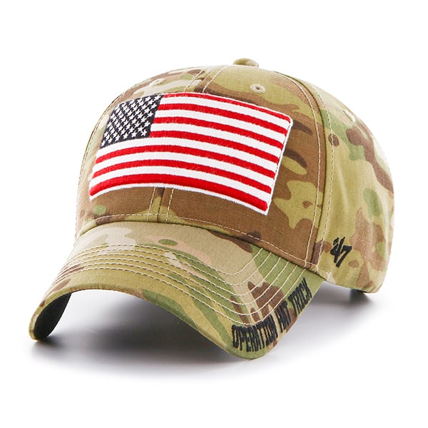 Operation Hat Trick Myers MVP Multicam 47 Brand Adjustable USA Flag Hat