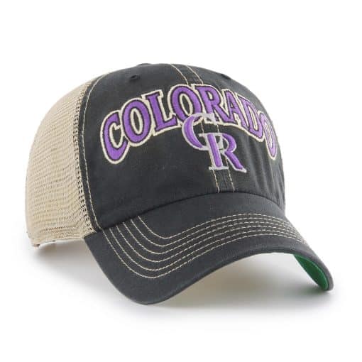 Colorado Rockies 47 Brand Vintage Black Tuscaloosa Mesh Clean Up Adjustable Hat