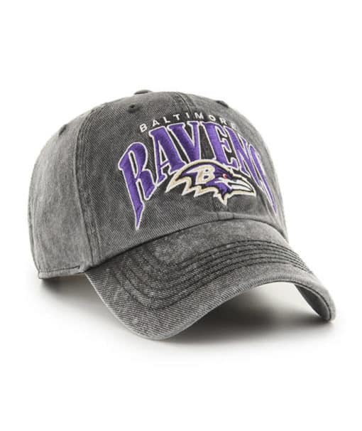 Baltimore Ravens 47 Brand Vintage Black Clean Up Snapback Hat