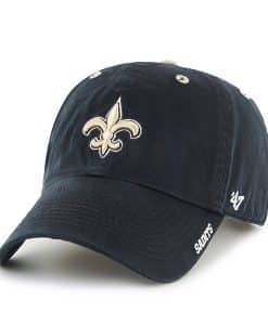 New Orleans Saints 47 Brand Black Ice Clean Up Adjustable Hat