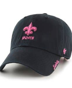 New Orleans Saints Skyler Clean Up Pink Black 47 Brand Womens Hat