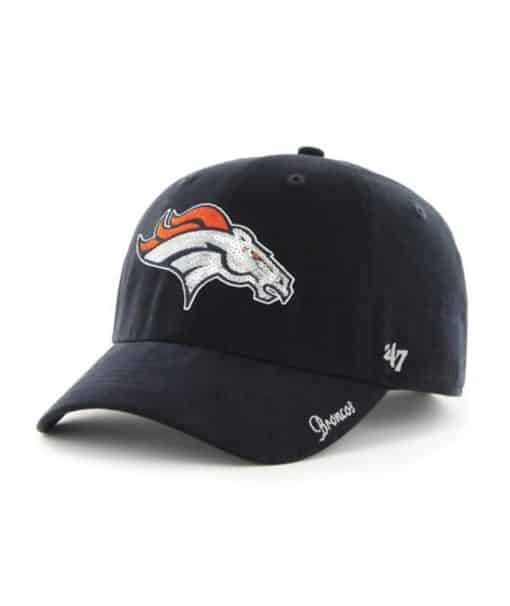 Denver Broncos Women's 47 Brand Sparkle Navy Clean Up Adjustable Hat
