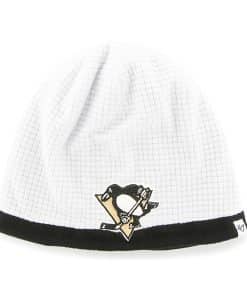 Pittsburgh Penguins Grid Fleece Beanie White 47 Brand YOUTH Hat