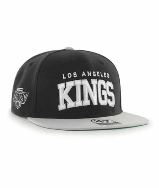 Los Angeles Kings 47 Brand Vintage Black Gray Snapback Adjustable Hat