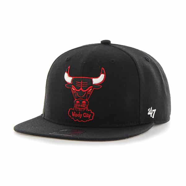 Chicago Bulls No Shot Captain Black 47 Brand YOUTH Hat - Detroit Game Gear