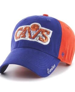 Cleveland Cavaliers Sparkle Two Tone Clean Up Orange 47 Brand Womens Hat