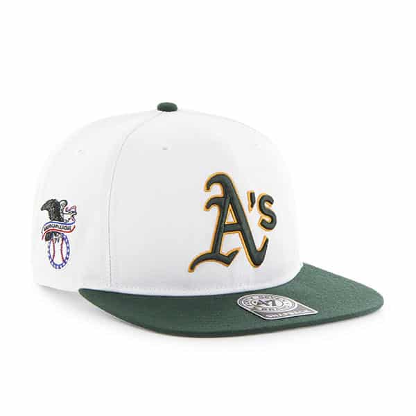 Oakland Athletics 47 Brand White Green Sure Shot Snapback Hat - Detroit ...