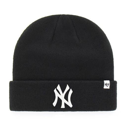 New York Yankees 47 Brand Black Raised Cuff Knit Hat