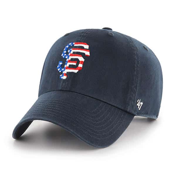 red white and blue sf giants hat