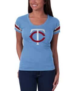 Minnesota Twins Women's 47 Brand Carolina Blue Campus Scoop Shirt Tee