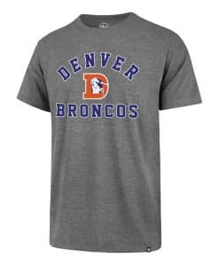 Denver Broncos Men's 47 Brand Vintage Gray Classic T-Shirt Tee