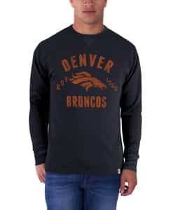 Denver Broncos Men's 47 Brand Navy Stadium Waffle Long Sleeve Shirt