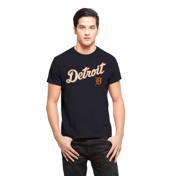 Detroit Tigers Frozen Rope T-Shirt Mens Slim Fall Navy 47 Brand