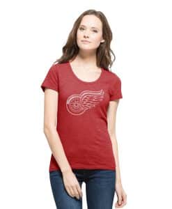 Detroit Red Wings Scrum Scoop T-Shirt Womens Rescue Red 47 Brand