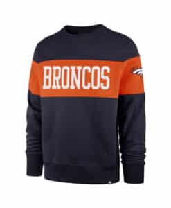 Denver Broncos Men's 47 Brand Navy Crew Long Sleeve Pullover