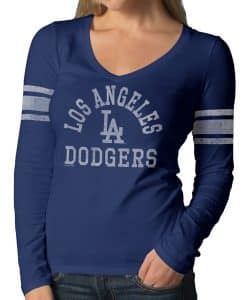 Los Angeles Dodgers Homerun Long Sleeve T-Shirt Womens Bleacher Blue 47 Brand