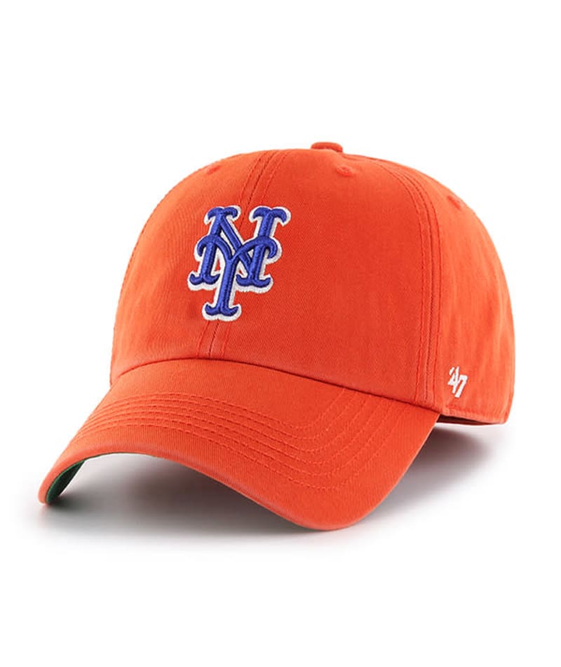 orange mets fitted hat