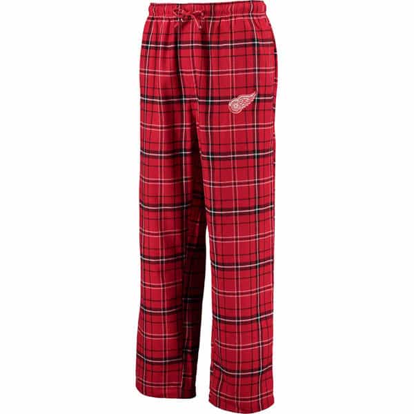 Detroit Red Wings Mens Plaid Flannel Pajama Pants