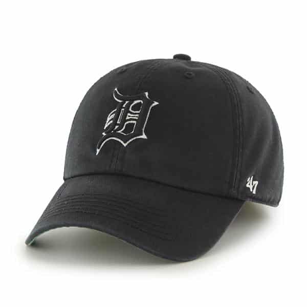 Detroit Tigers LARGE 47 Brand Blackout Black Franchise Fitted Hat ...