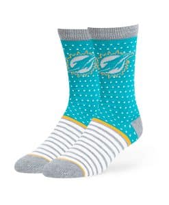 Miami Dolphins Willard Flat Knit Socks Neptune 47 Brand