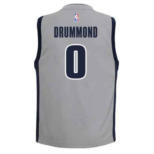Andre Drummond Detroit Pistons YOUTH Adidas Gray Replica Jersey Back