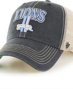 Detroit Lions Tuscaloosa Clean Up Vintage Black Classic 47 Brand Adjustable Hat