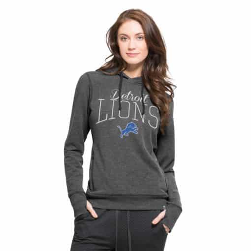 Detroit Lions 47 Brand Women's Stride Grey Hoodie