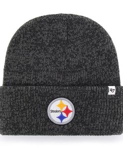Pittsburgh Steelers 47 Brand Brain Freeze Black Gray Cuff Knit Hat