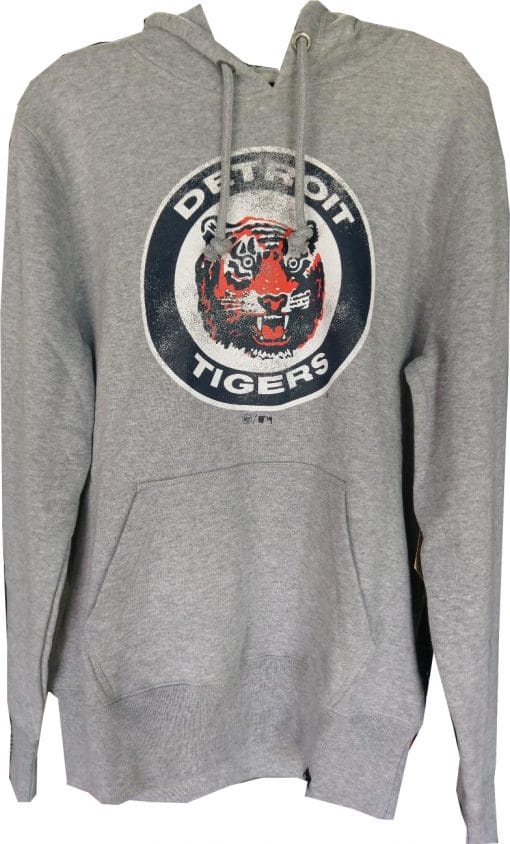 Detroit Tigers Men's 47 Brand Gray Vintage Hoodie