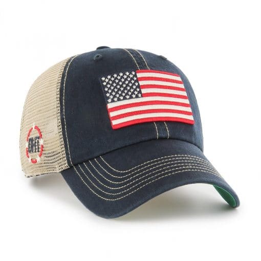 Operation Hat Trick Clean Up Trawler Navy 47 Brand Adjustable USA Flag Hat